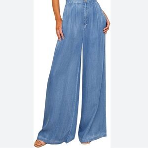 Vintage Soho Paperbag Waist Wide-Leg Jeans in Blue size 8